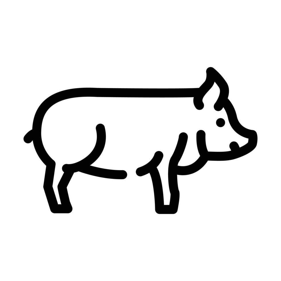 cochon ferme animal ligne icône illustration vectorielle vecteur