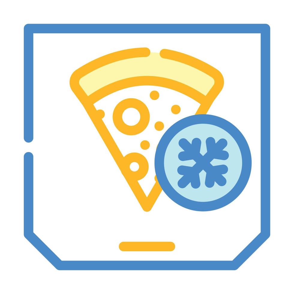 illustration vectorielle d'icône de couleur d'aliments surgelés à pizza vecteur