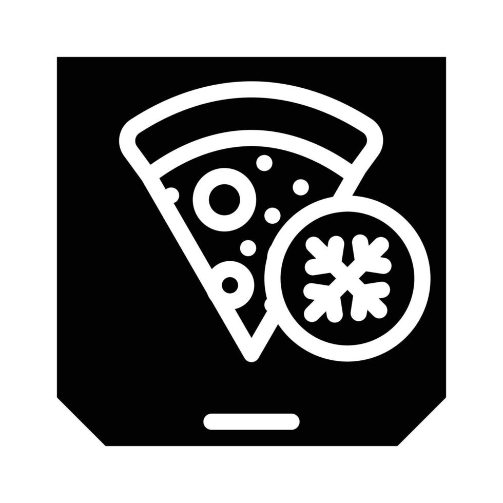 illustration vectorielle d'icône de glyphe d'aliments surgelés à pizza vecteur