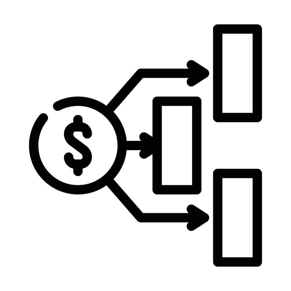 illustration vectorielle de l'icône de la ligne de planification financière vecteur