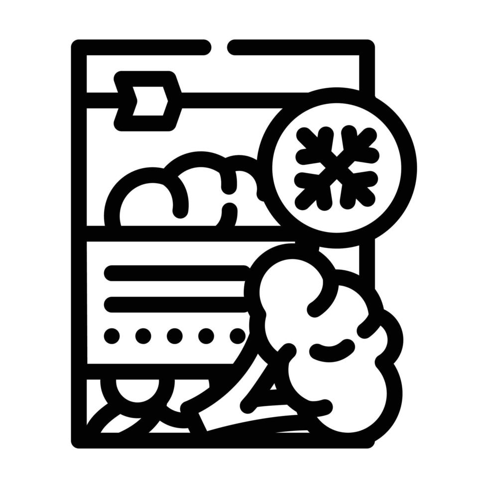 illustration vectorielle d'icône de ligne de légumes surgelés de brocoli vecteur