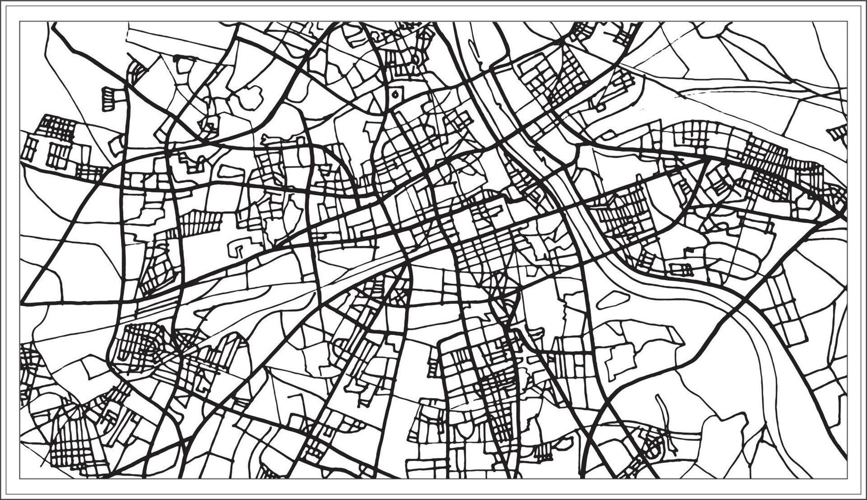 carte de varsovie pologne en noir et blanc. vecteur