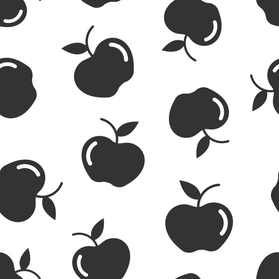 icône de pomme dans un style plat. illustration vectorielle de fruits frais sur fond blanc isolé. concept d'entreprise de modèle sans couture de nourriture juteuse. vecteur