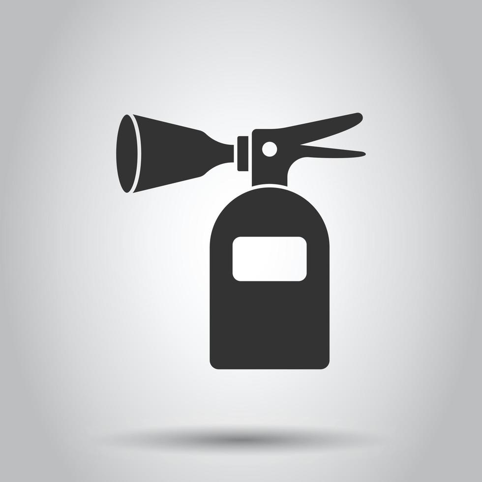 icône d'extincteur dans un style plat. illustration vectorielle de protection incendie sur fond blanc isolé. concept d'entreprise d'urgence. vecteur