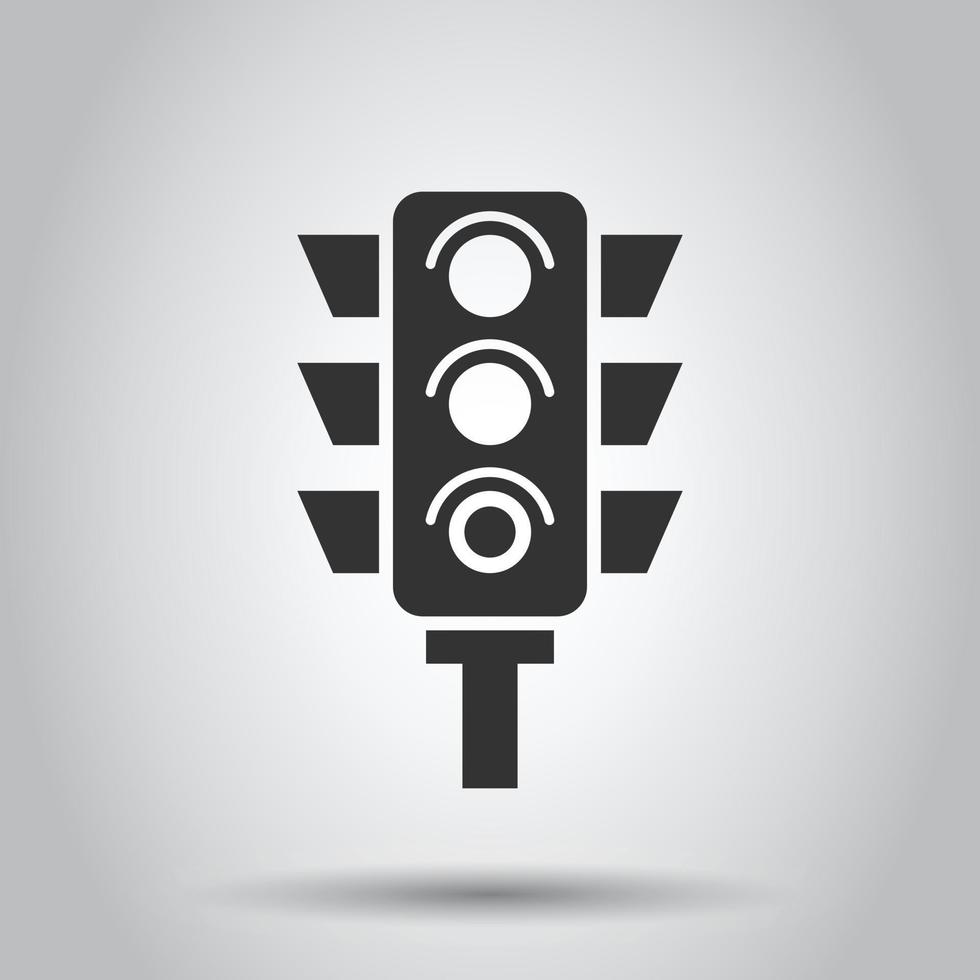 icône de sémaphore dans un style plat. illustration vectorielle de feux tricolores sur fond blanc isolé. concept d'entreprise de carrefour. vecteur