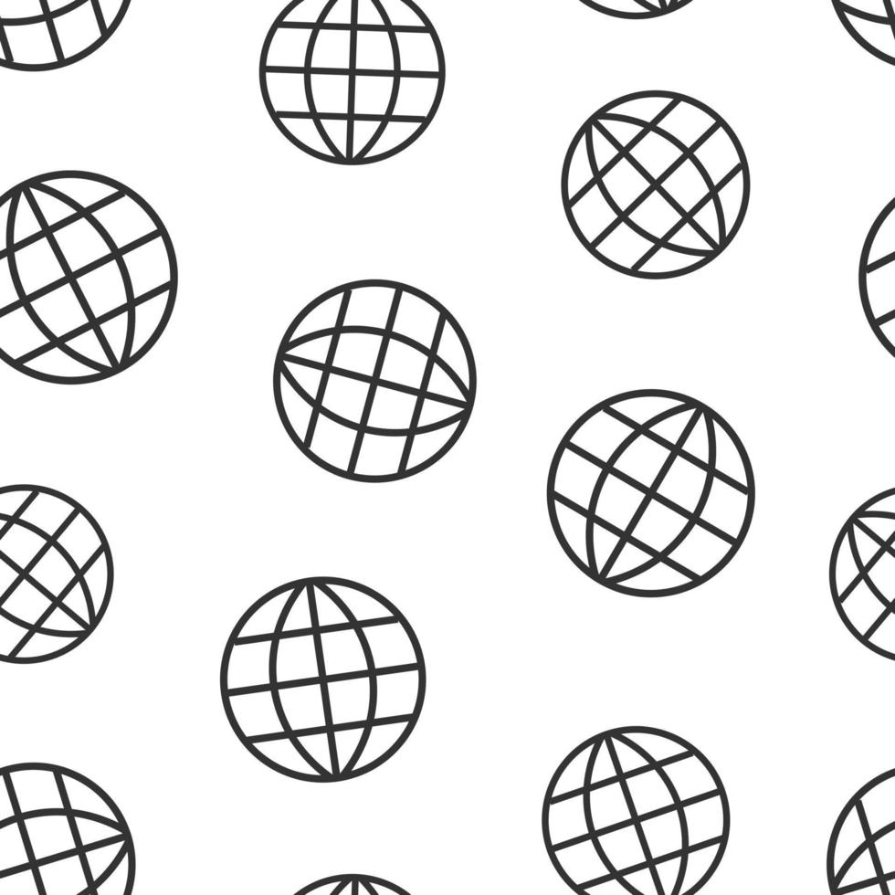 icône de la planète terre dans un style plat. illustration vectorielle géographique globe sur fond blanc isolé. concept d'entreprise de modèle sans couture de communication globale. vecteur