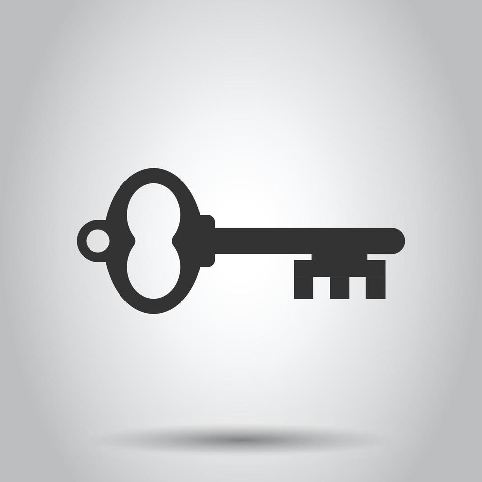 icône clé dans un style plat. illustration vectorielle de mot de passe sur fond blanc isolé. accéder au concept d'entreprise. vecteur