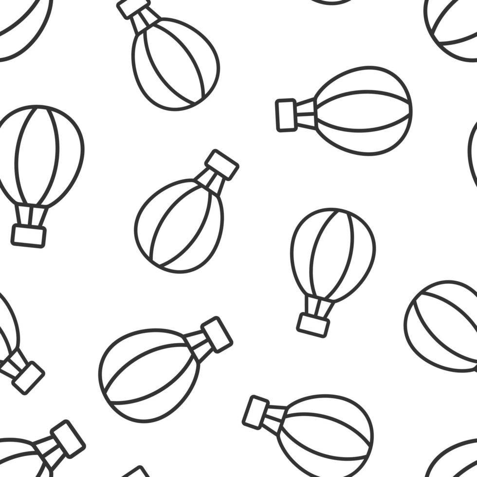 icône de ballon à air dans un style plat. illustration vectorielle d'aérostat sur fond blanc isolé. concept d'entreprise de modèle sans couture de transport volant. vecteur