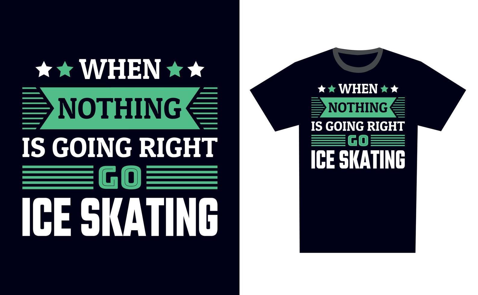 vecteur de modèle de conception de t shirt de patinage sur glace