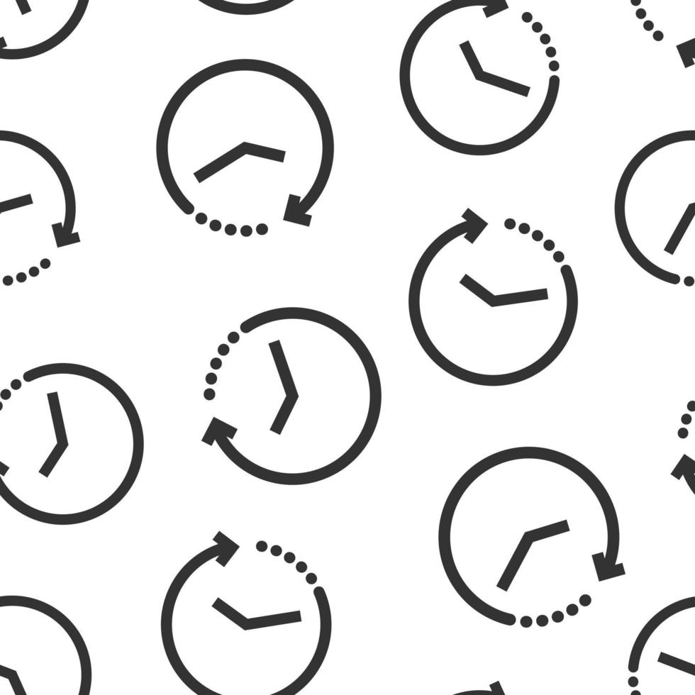 icône de l'horloge dans un style plat. regarder l'illustration vectorielle sur fond blanc isolé. concept d'entreprise de modèle sans couture de minuterie. vecteur