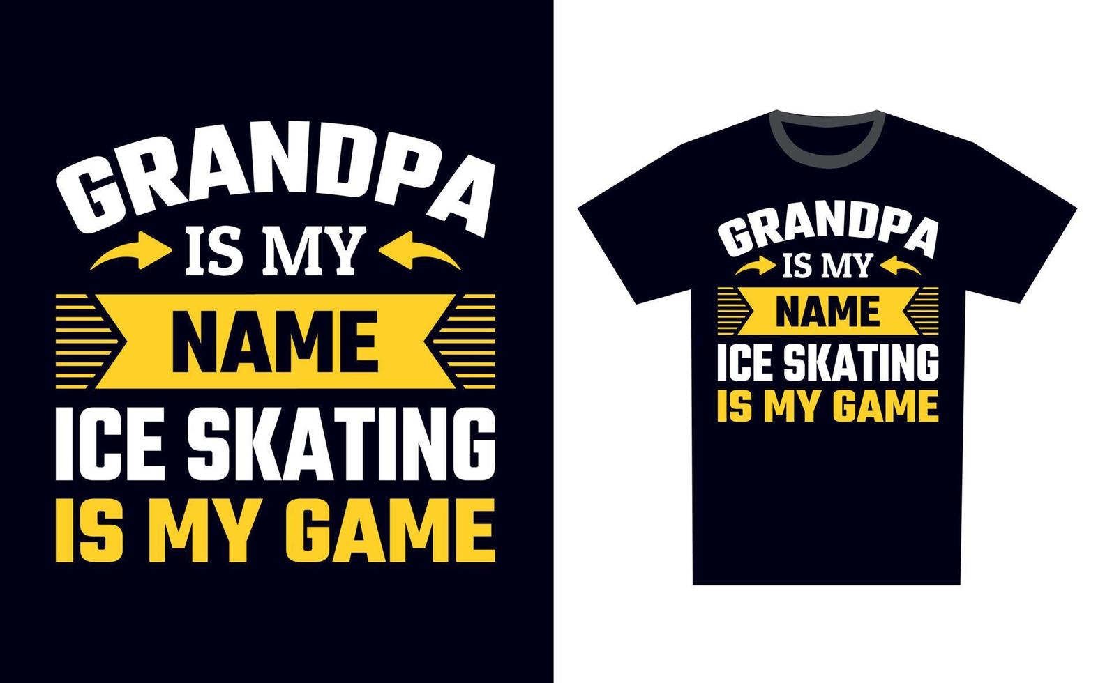 vecteur de modèle de conception de t shirt de patinage sur glace