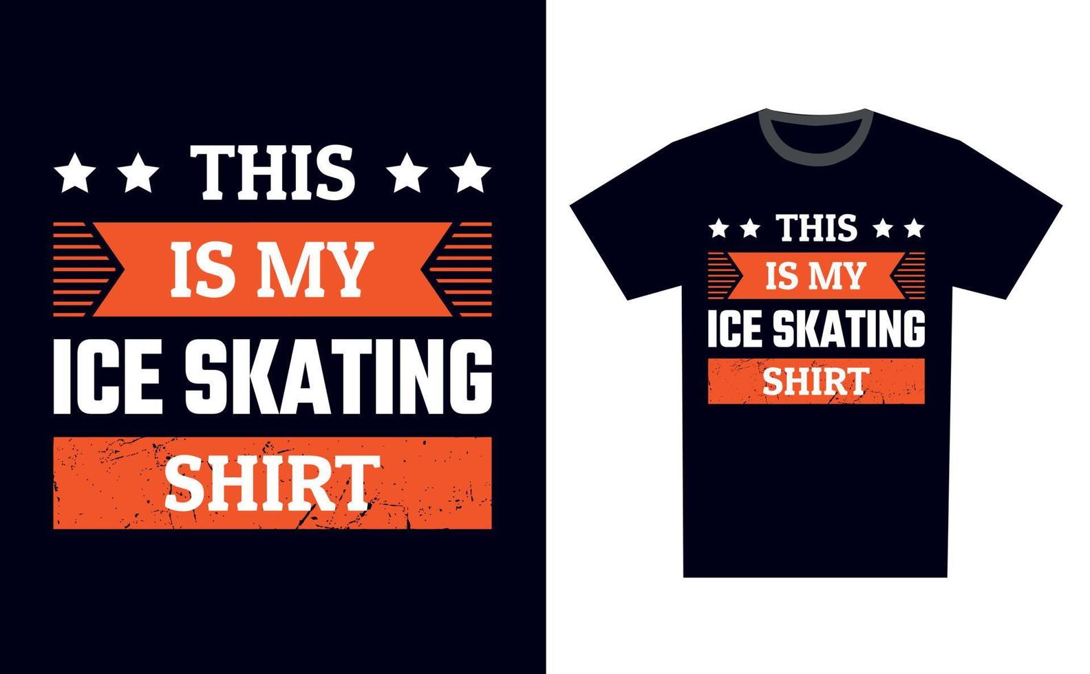 vecteur de modèle de conception de t shirt de patinage sur glace