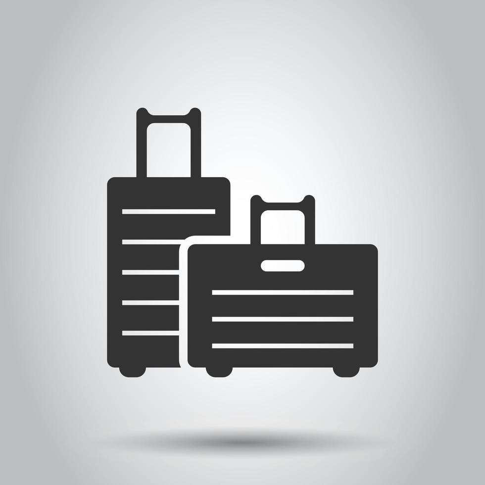 icône de sac de voyage dans un style plat. illustration vectorielle de bagages sur fond blanc isolé. concept d'entreprise de bagages. vecteur