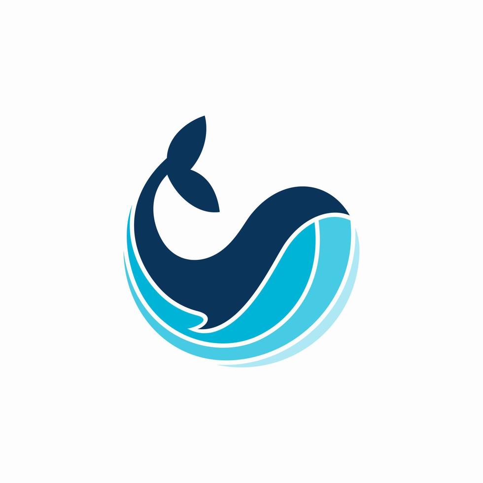 vecteur de conception de logo abstrait baleine