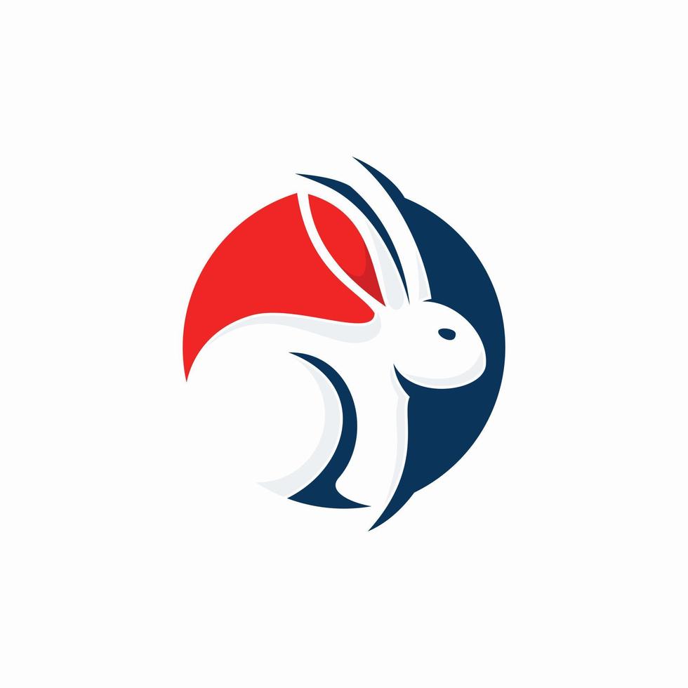 logo de lapin moderne en forme de cercle vecteur