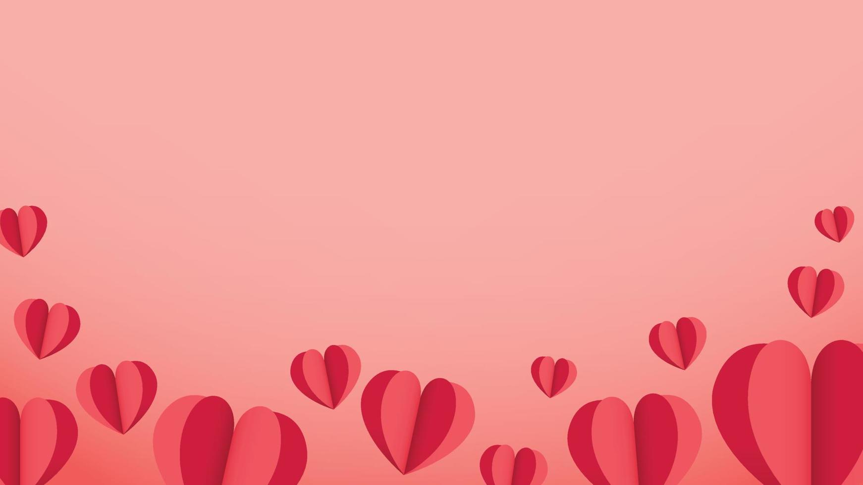 coeurs 3d décoratifs amour papier découpé en éléments de conception rose clip art pour les vacances de la Saint-Valentin, mariage, fête d'anniversaire. vecteur isolé