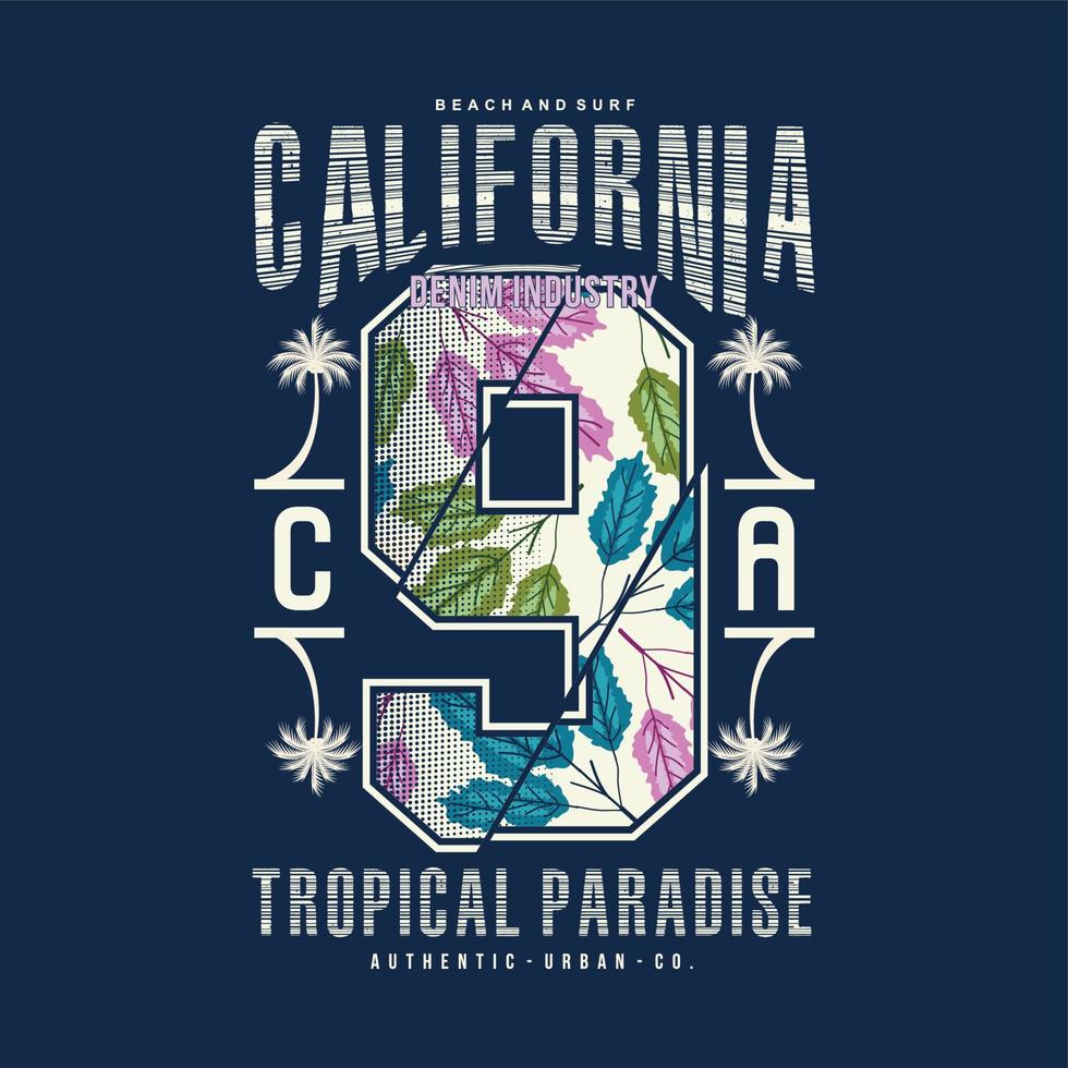 californie paradis tropical image d'impression vectorielle de t-shirt graphique asstract vecteur