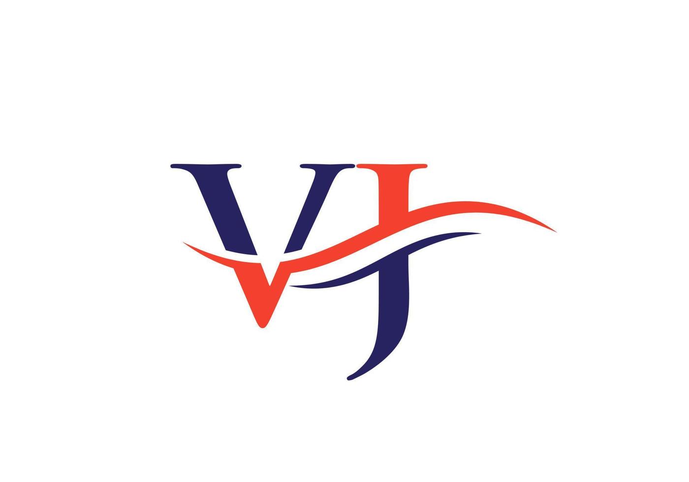 logo de lettre vj. modèle de vecteur de conception de logo d'entreprise lettre vj initiale