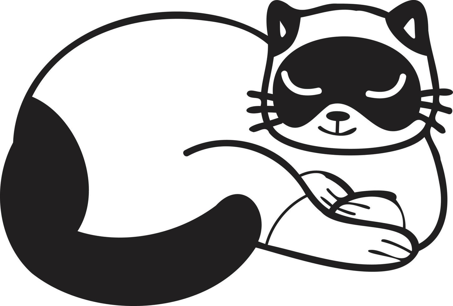 illustration de chat endormi dessiné à la main dans un style doodle vecteur