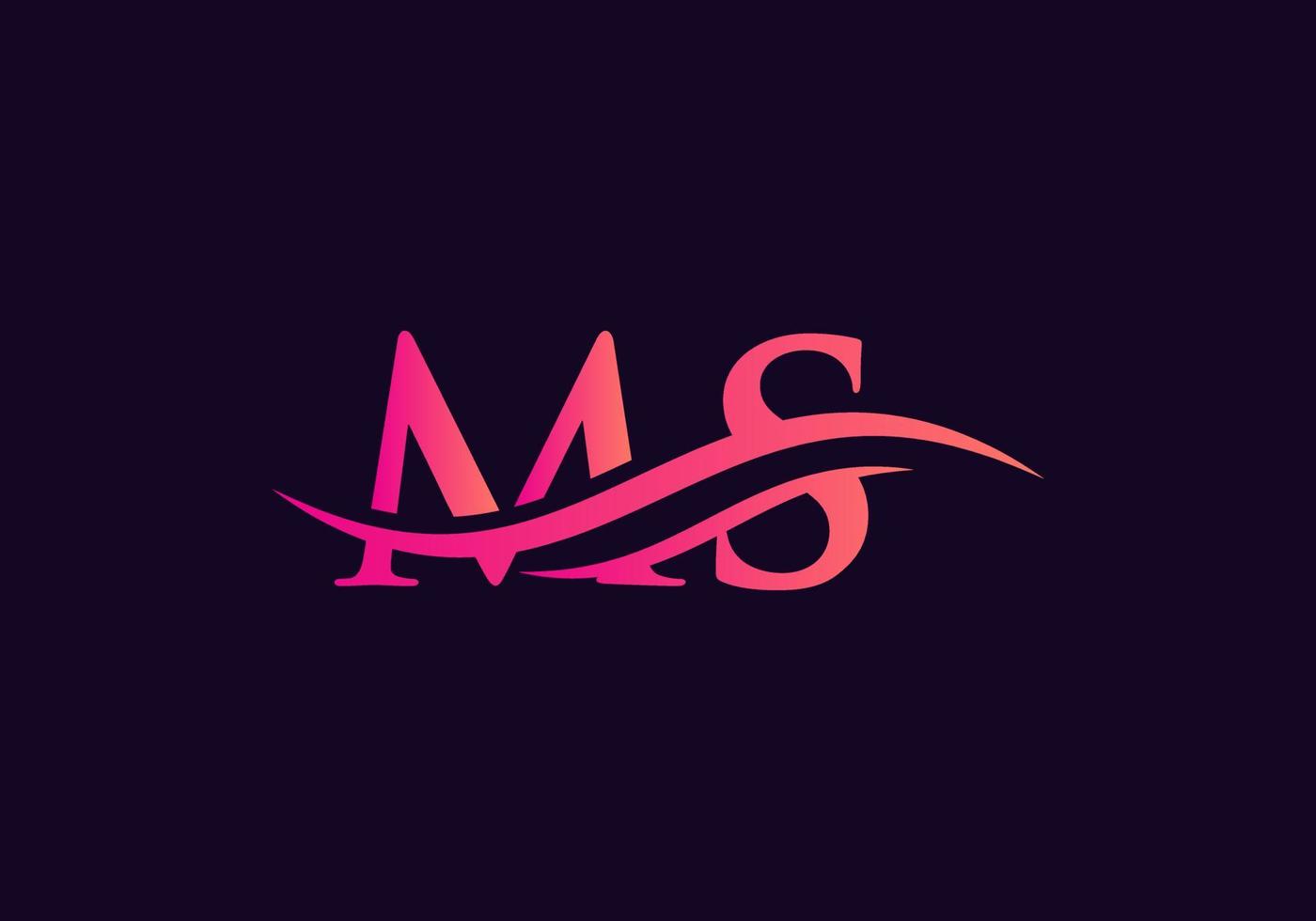 création de logo ms moderne pour l'identité de l'entreprise et de l'entreprise. lettre ms créative avec concept de luxe vecteur