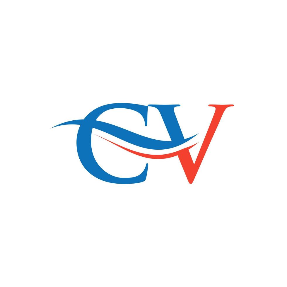 vecteur de conception de logo cv lettre monogramme. création de logo lettre cv avec tendance moderne