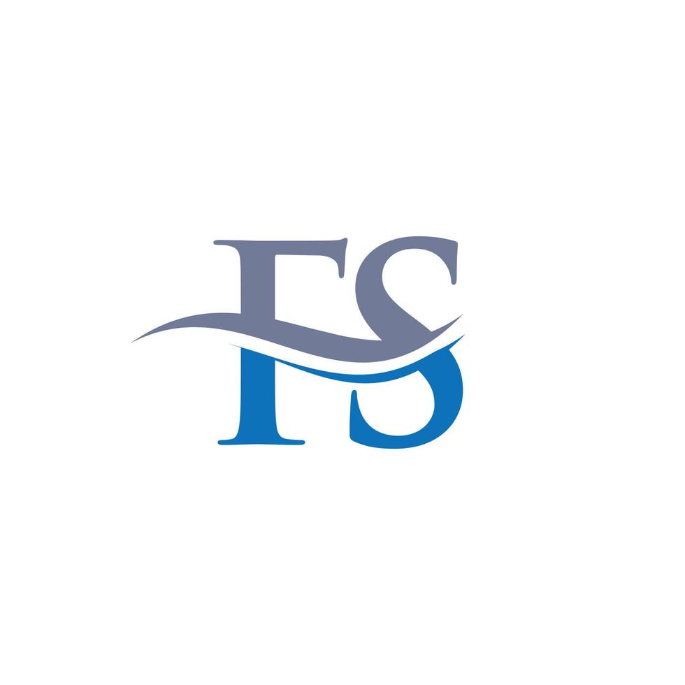 création de logo swoosh letter fs pour l'identité de l'entreprise et de l'entreprise. logo fs vague d'eau à la mode moderne vecteur