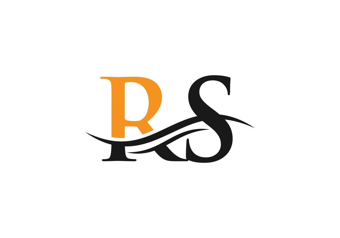 vecteur de logo rs vague d'eau. création de logo swoosh letter rs pour l'identité de l'entreprise et de l'entreprise
