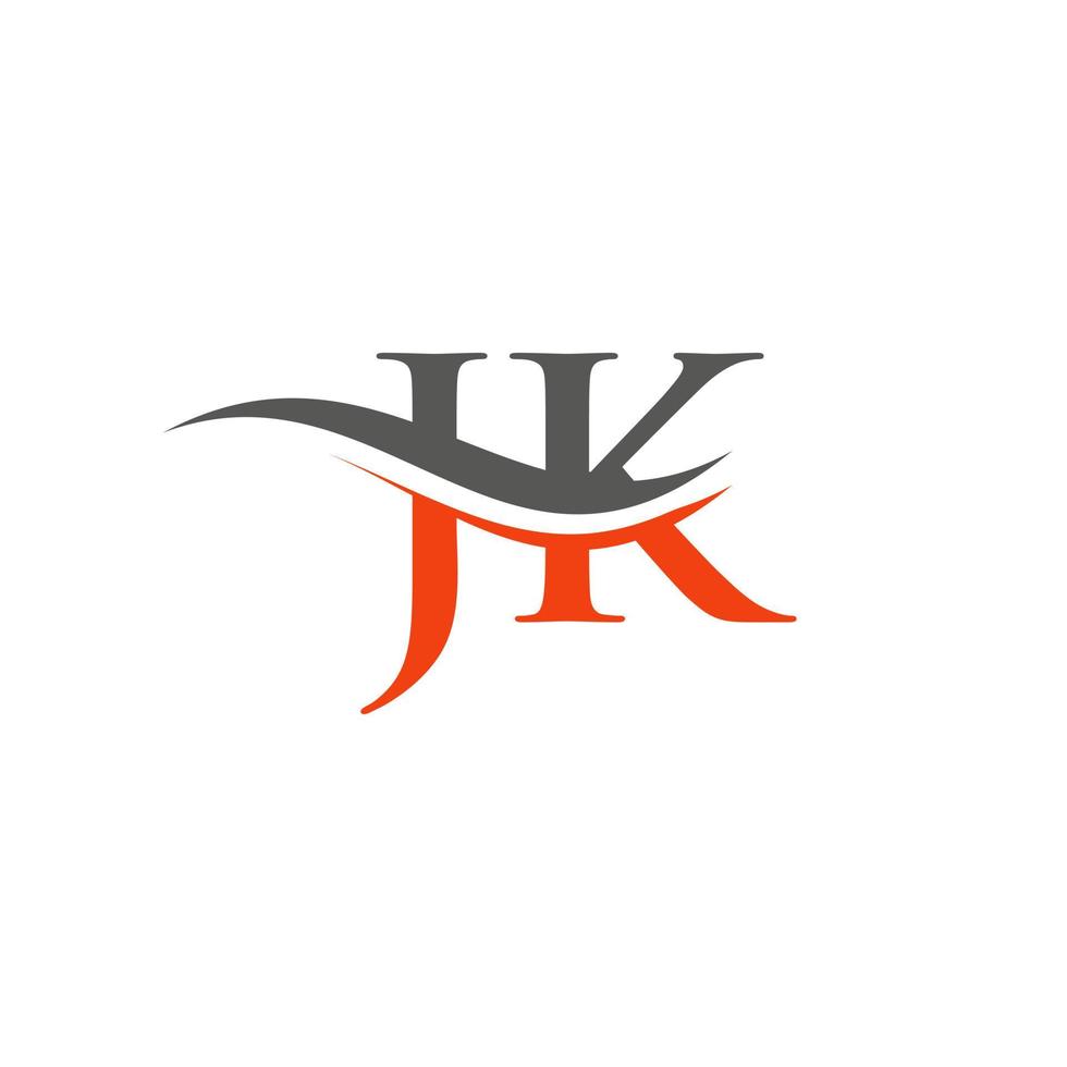 modèle vectoriel de conception de logo d'entreprise lettre jk initial avec un style minimaliste et moderne.