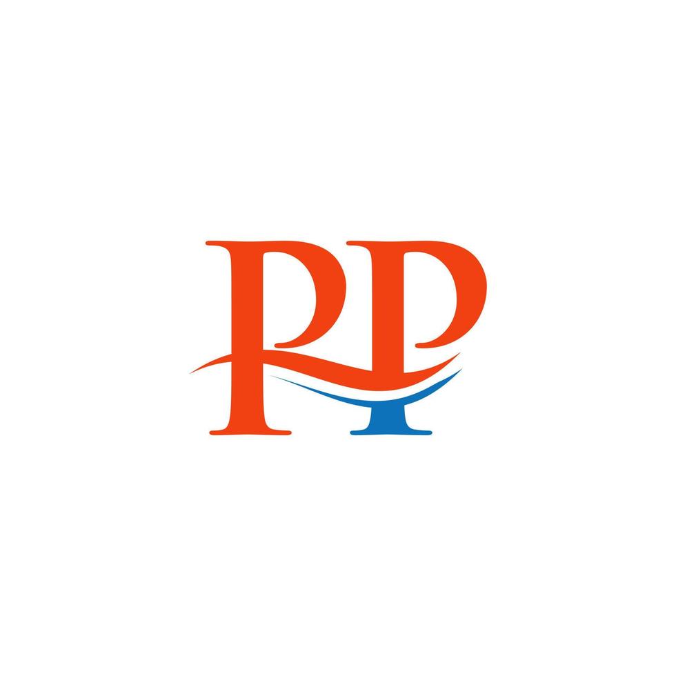 vecteur de conception de logo pp. création de logo swoosh lettre pp
