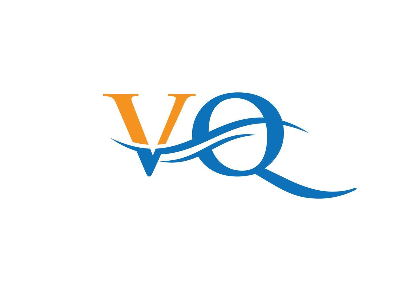 création de logo swoosh letter vq pour l'identité de l'entreprise et de l'entreprise. logo vq vague d'eau avec tendance moderne vecteur