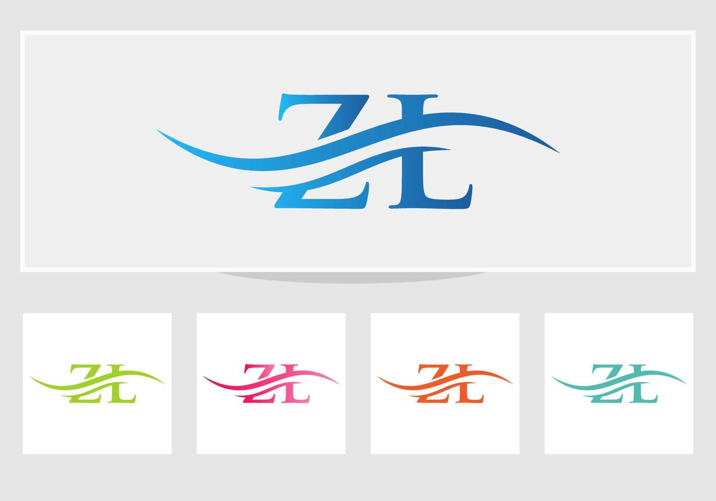 modèle vectoriel de logo lié à la lettre zl initiale. création de logo swoosh lettre zl. vecteur de conception de logo zl