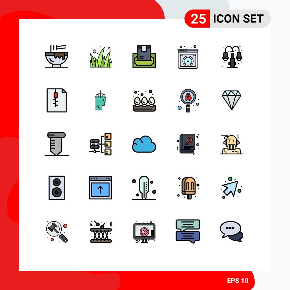 pack d'icônes vectorielles stock de 25 signes et symboles de ligne pour l'hébergement en ligne éléments de conception vectoriels modifiables d'argent de nuage de jardin vecteur
