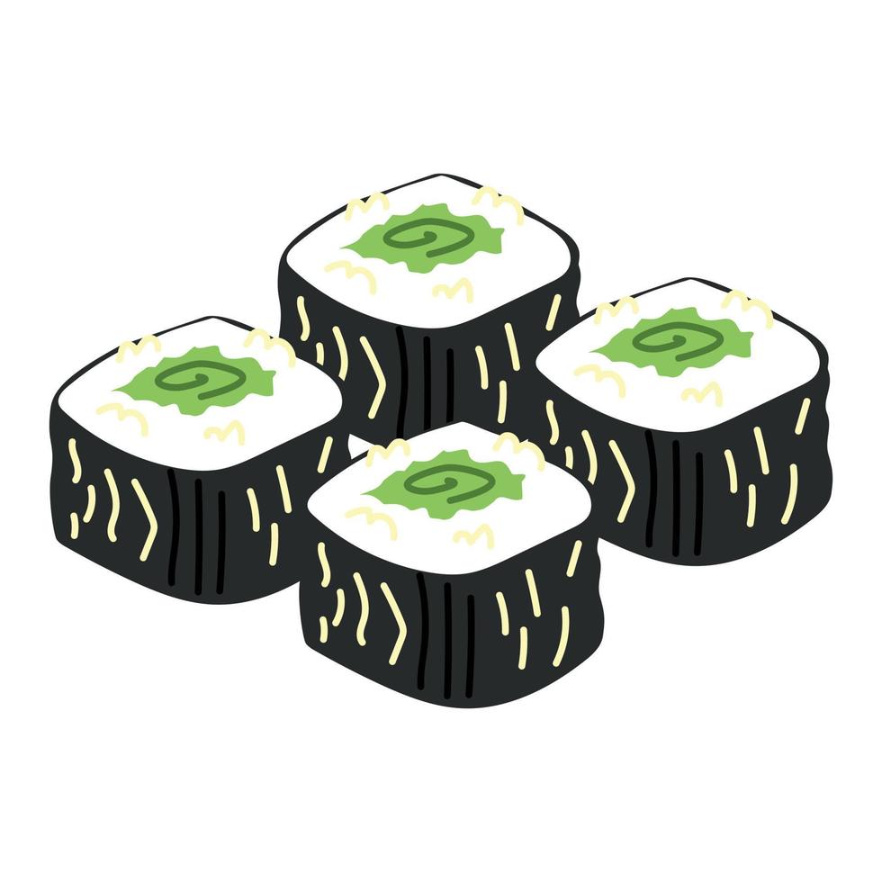 rouleaux au nori et concombre vecteur