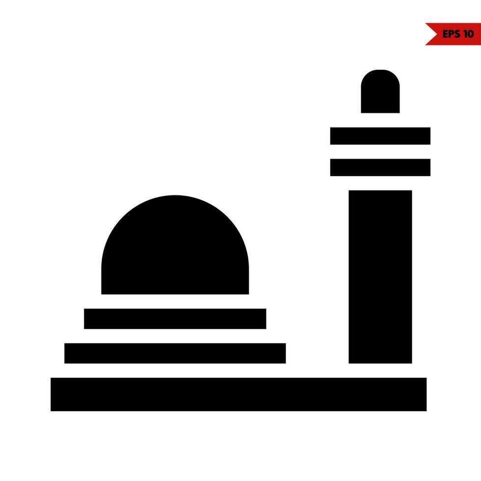 illustration de l'icône du glyphe de la mosquée vecteur