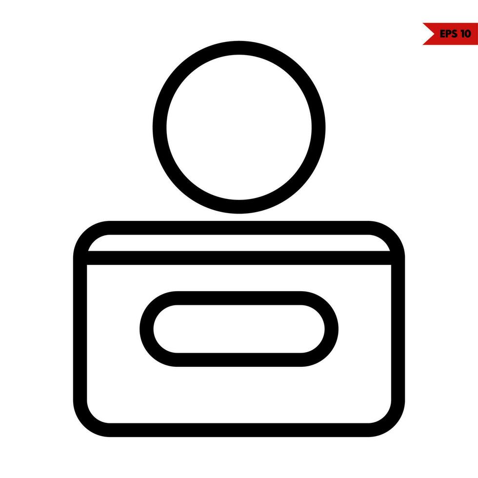 illustration de l'icône de la ligne de la boîte à mouchoirs vecteur