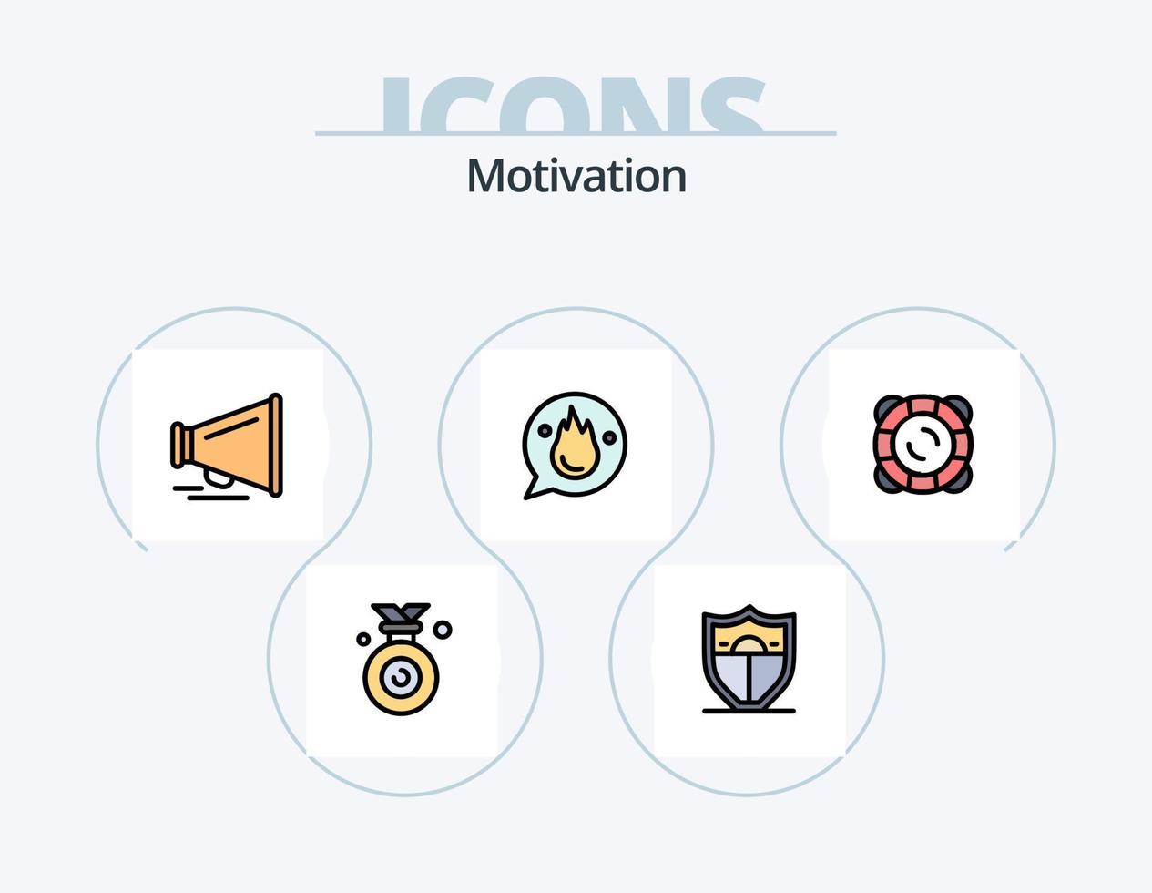 pack d'icônes remplies de ligne de motivation 5 conception d'icônes. Star. motiver. La Flèche. se soucier. flotter vecteur