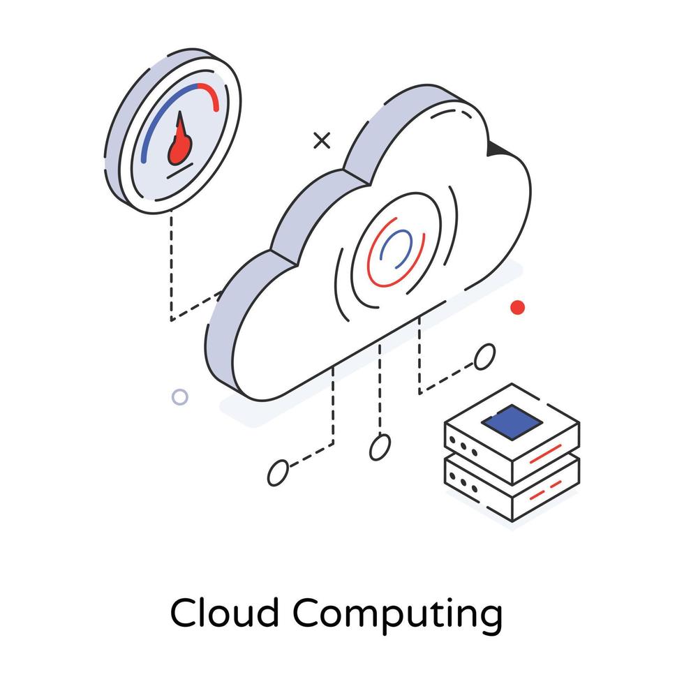 cloud computing à la mode vecteur