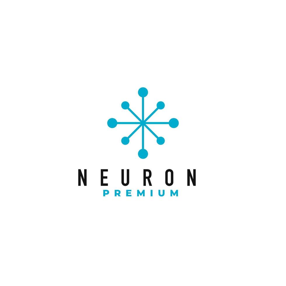 illustration vectorielle de conception de logo de neurone minimaliste vecteur