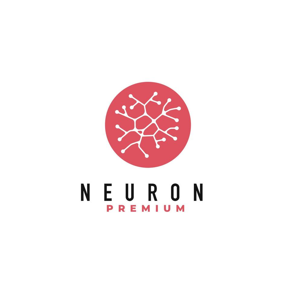 illustration vectorielle de conception de logo de neurone minimaliste vecteur