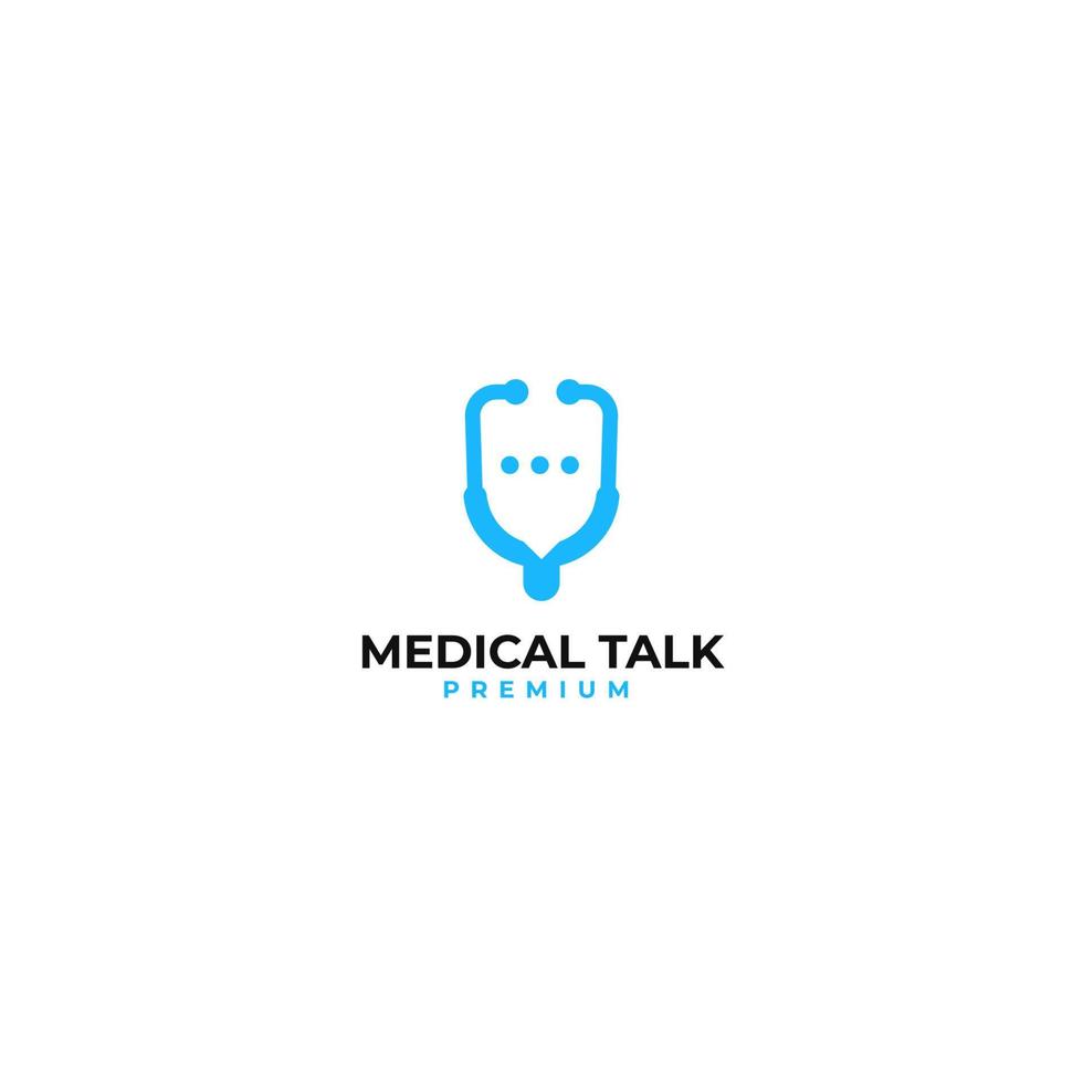 docteur en médecine chat parler avec stéthoscope logo vecteur icône illustration