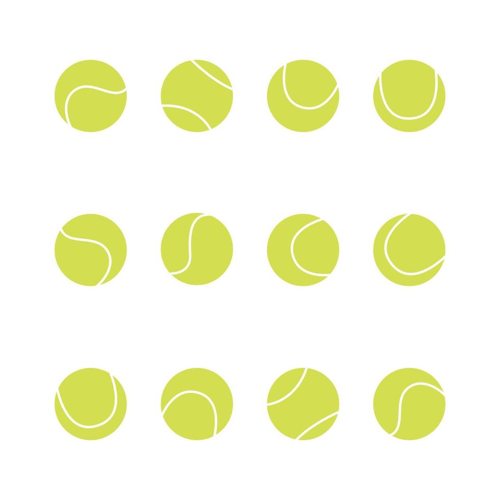 illustration vectorielle plane dans un style enfantin. balles de tennis différentes dessinées à la main vecteur