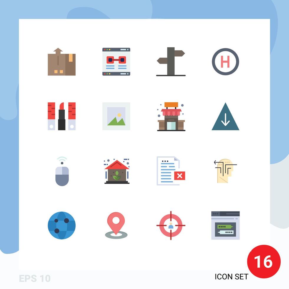 ensemble de 16 symboles d'icônes d'interface utilisateur modernes signes pour signe d'esthéticienne direction de l'hôpital de la saint-valentin pack modifiable d'éléments de conception de vecteur créatif