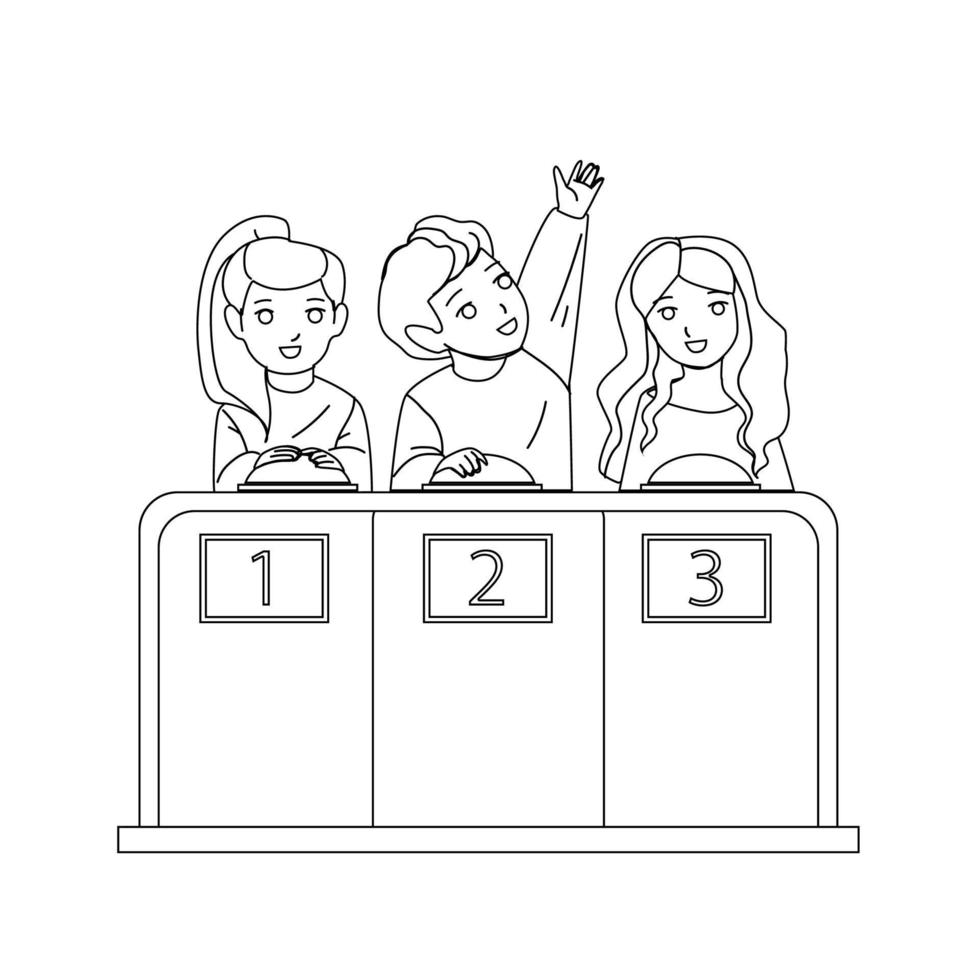 quiz pour enfants jouant vecteur intelligent garçon et fille