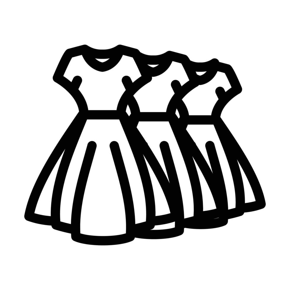 illustration vectorielle de l'icône de la ligne de la robe de demoiselle d'honneur vecteur