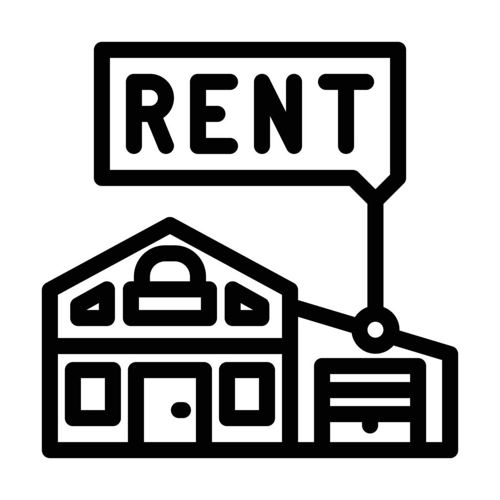 illustration vectorielle de l'icône de la ligne de location de maison vecteur