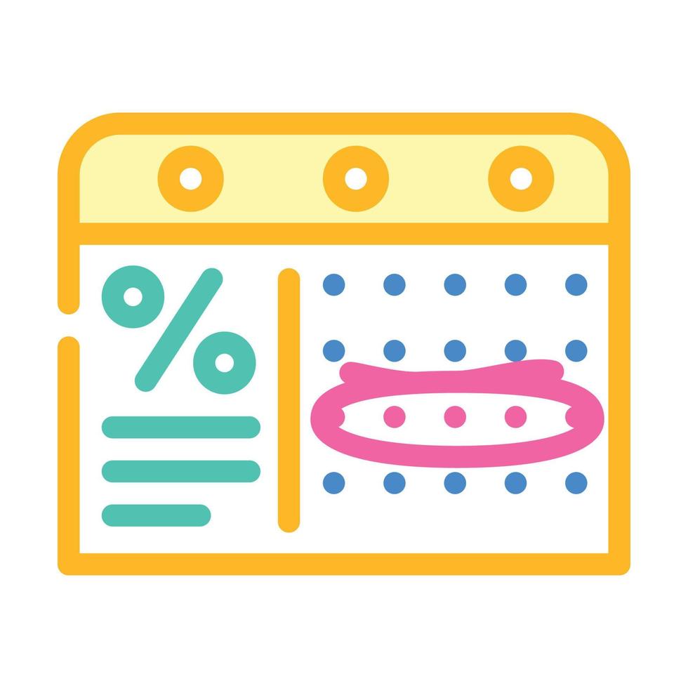 calendrier avec semaine de remises icône couleur illustration vectorielle vecteur