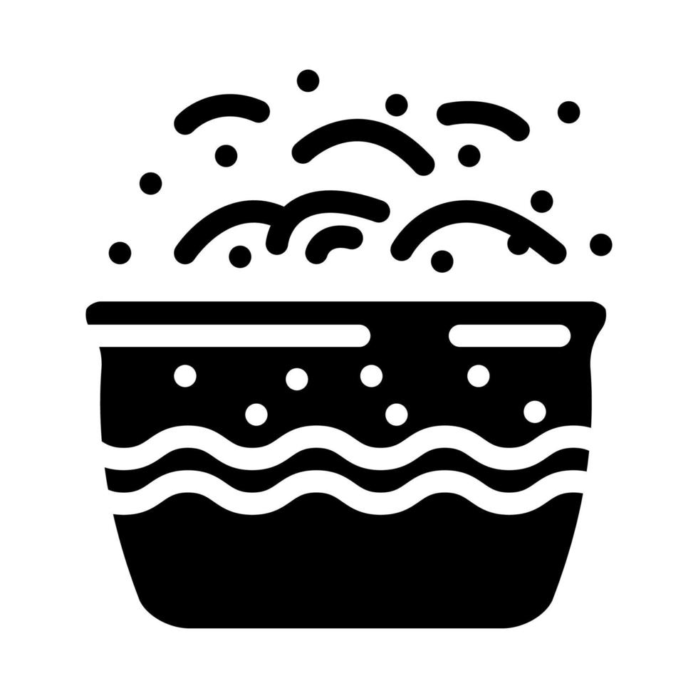faire bouillir de l'eau pour la cuisson illustration vectorielle d'icône de glyphe de boulette vecteur