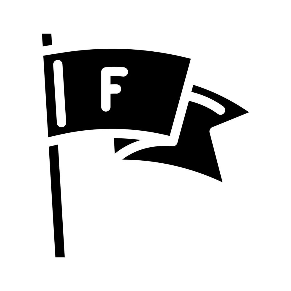 drapeau fan accessoire glyphe icône illustration vectorielle vecteur