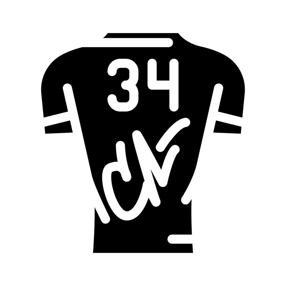t-shirt avec illustration vectorielle d'icône de glyphe d'autographe vecteur