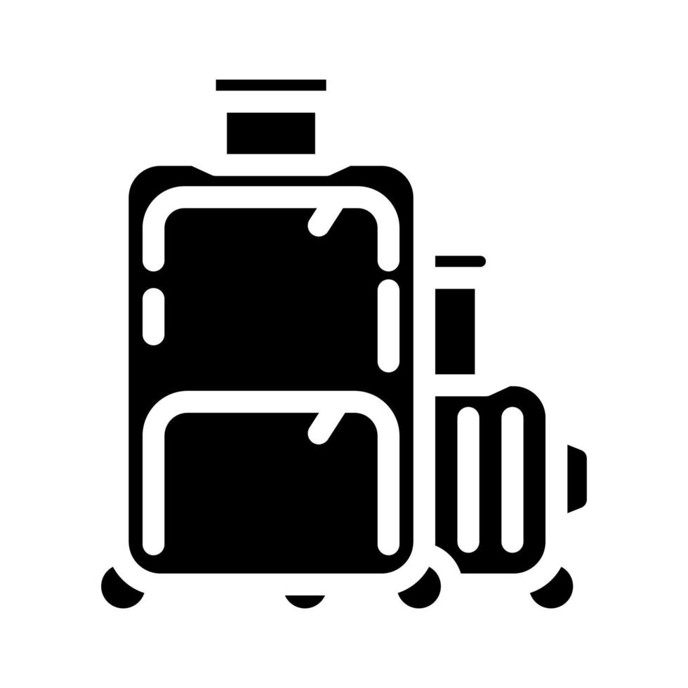 valise voyageur bagages glyphe icône illustration vectorielle vecteur